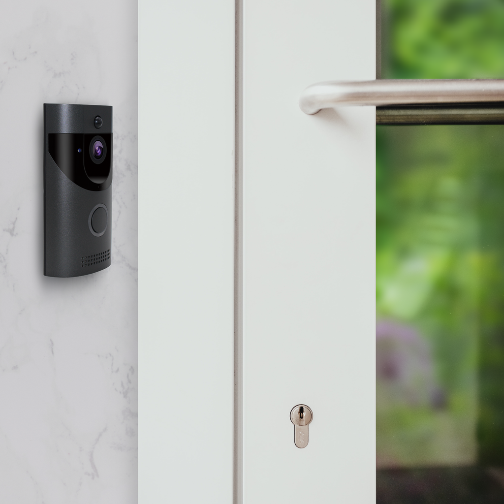 Powerology Smart Video Doorbell With Night Vision And Motion Sensor - Black