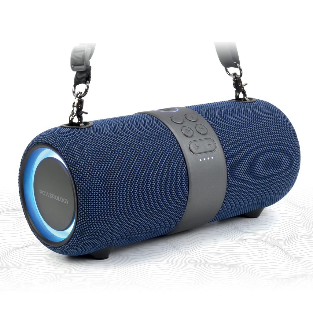 Powerology Cypher Portable Stereo Speaker – Bluetooth / 3-inch / Dark Blue