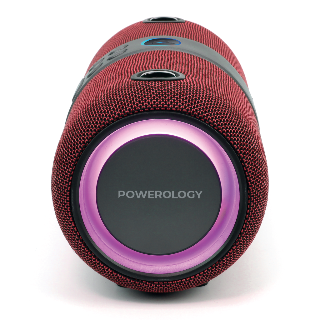 Powerology Cypher Portable Stereo Speaker – Bluetooth / 3-inch / Red