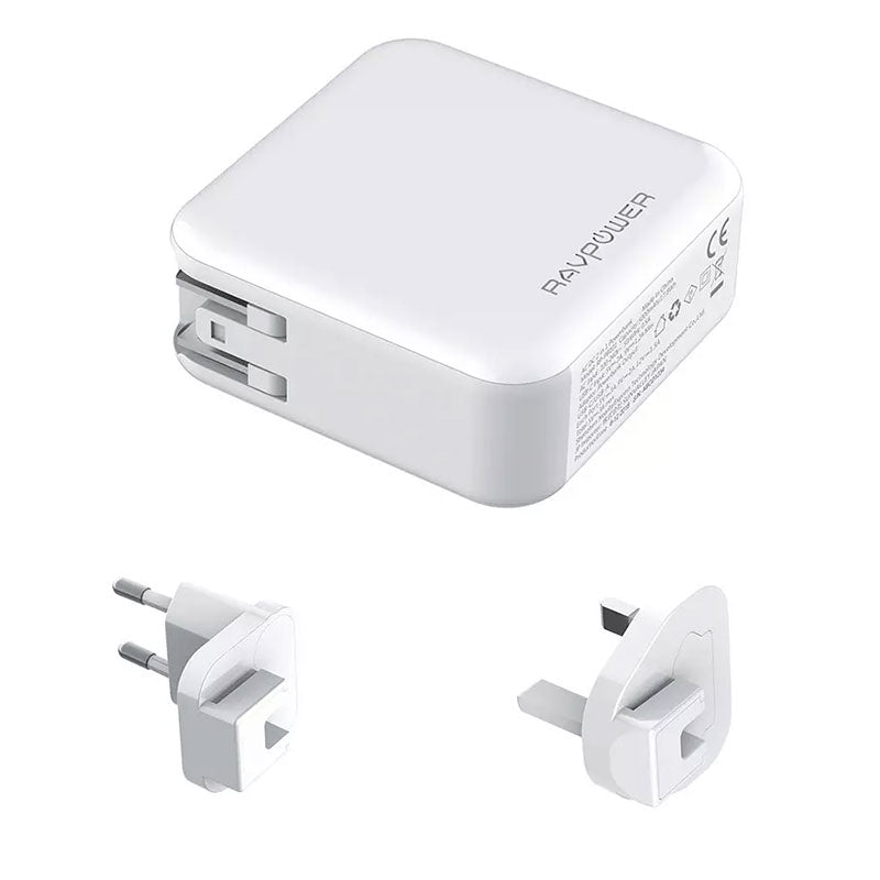 RAVPower 18W 2-Port 5000mAh 2-in-1 Wall Charger & Portable Charger RP-PB101 – White