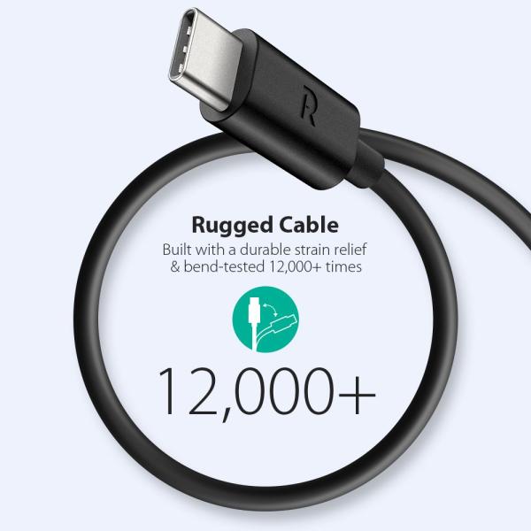 RAVPower TPE USB A to Type C Cable - 1 Meter / Black