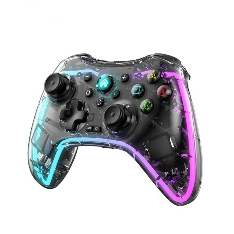 Wirless Gaming Controller Transparent Adjustable RGB S03