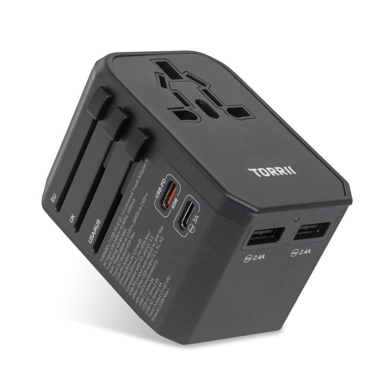 Torrii Bolt Universal Travel Adapter III –  USB-PD / QC 3.0 / Black