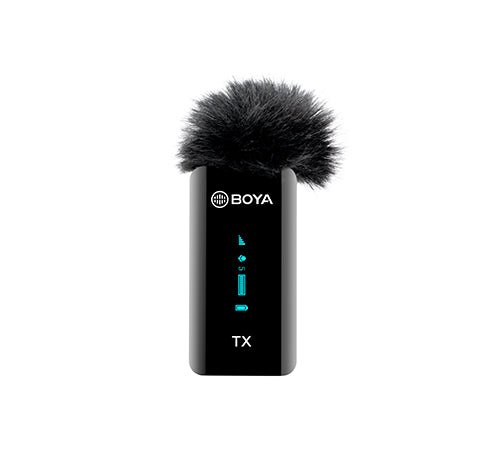 BOYA 2.4GHz Wireless Microphone for mobile device like smartphone, PC, tablet (1transmitter+1receiver with Lightning  jack) - Black