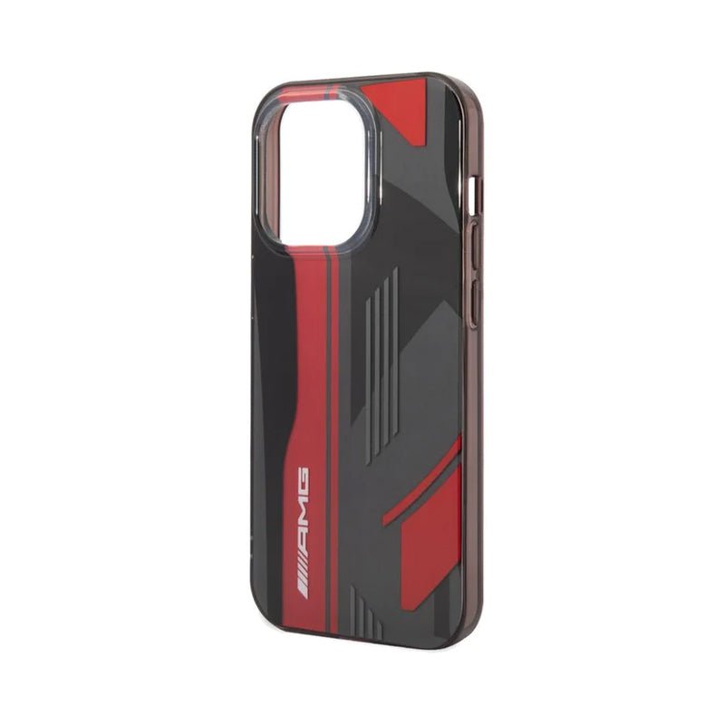 AMG Apple iPhone 14 Pro Max Transparent Double Layer Case Expressive Graphic Design - Black/Red