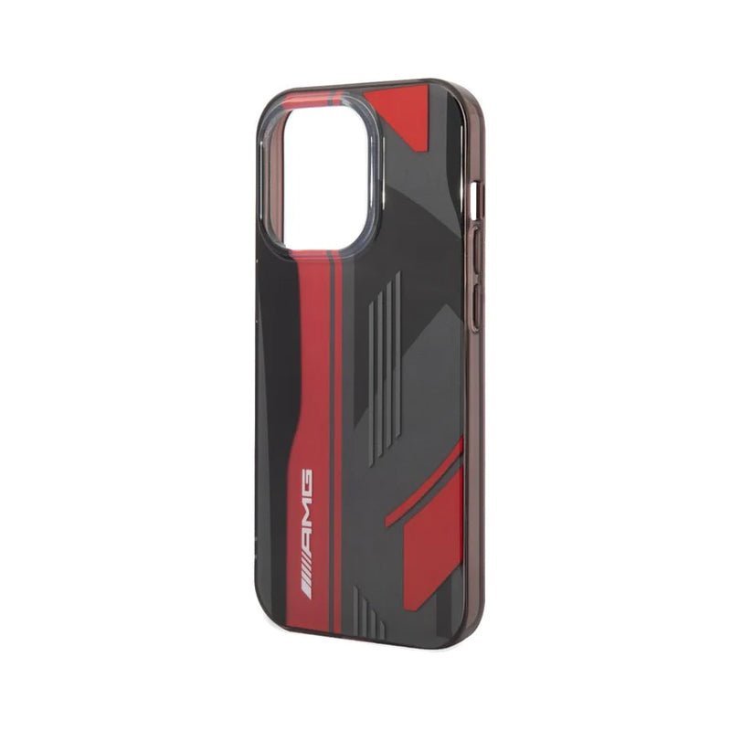 AMG Apple iPhone 14 Pro Transparent Double Layer Case Expressive Graphic Design - Black/Red