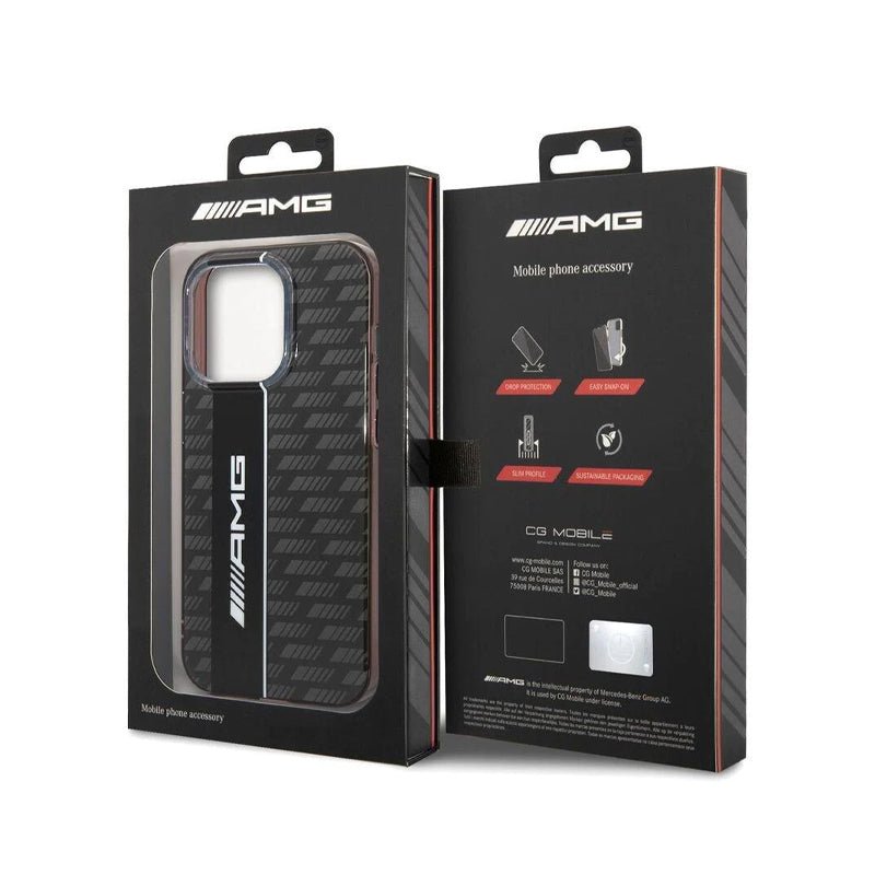 AMG Transparent Double Layer Case With Carbon Pattern II - Apple iPhone 14 Pro / Black