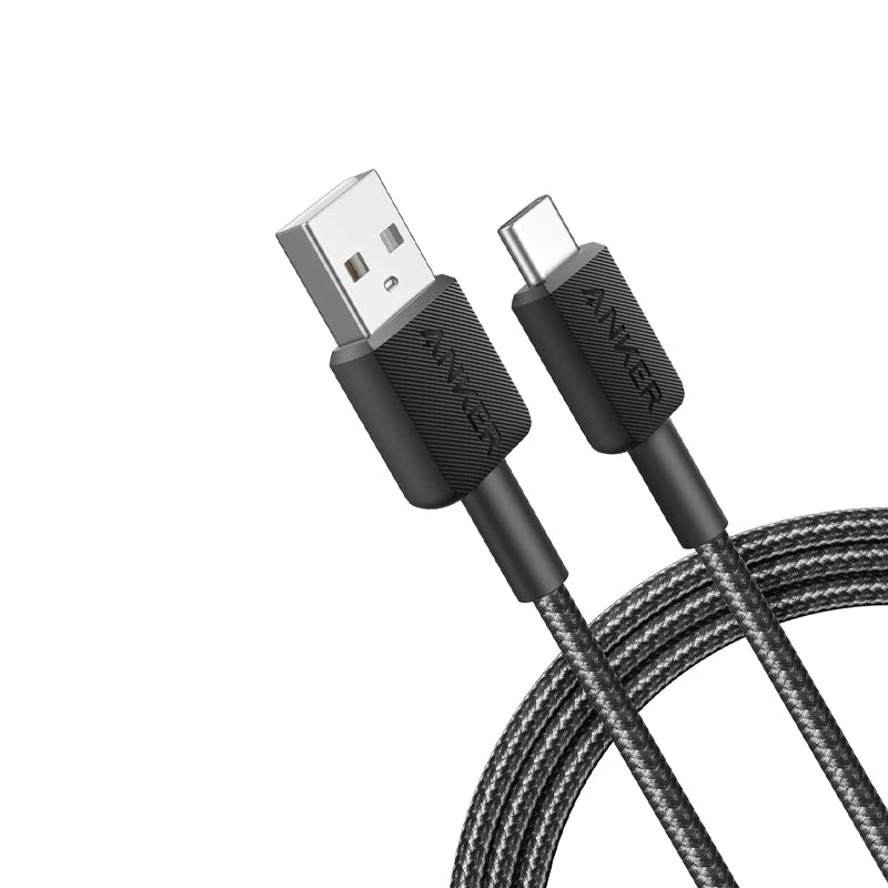 Anker 322 USB-A to USB-C Cable Braided (0.9m/3ft) -Black – WIBI