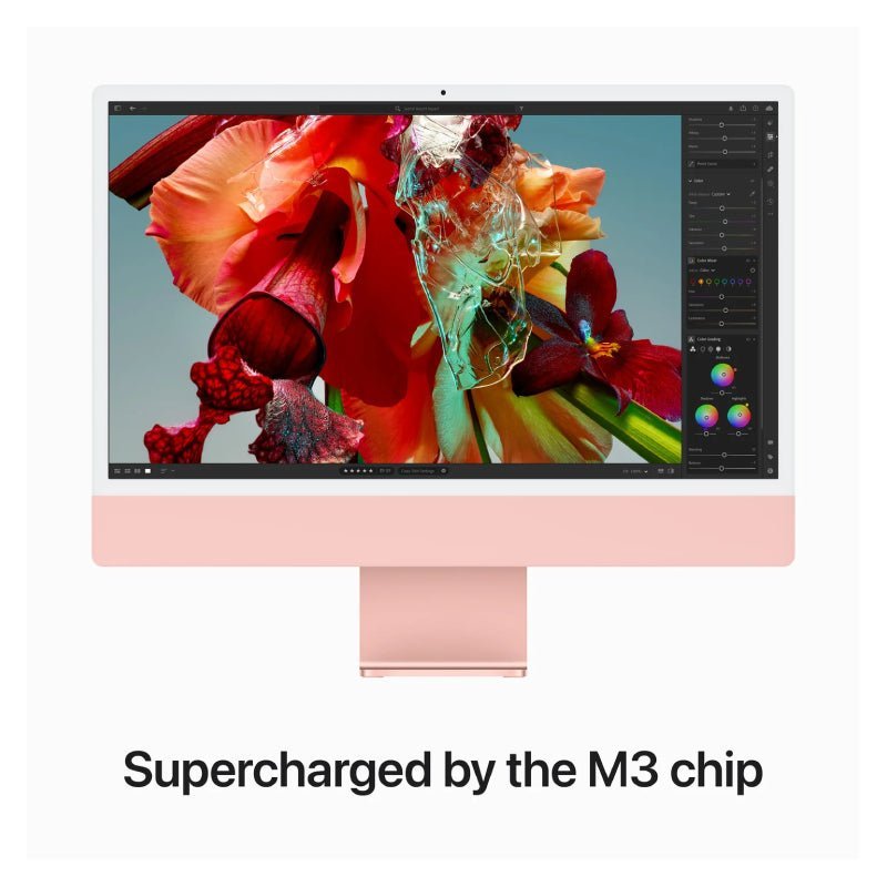 ابل iMac - 24 بوصة / M3 / 8-كور وحده المعالجة المركزية  / 10-كور GPU / 16-كور المحرك العصبي / 16 جيجابايت رام  / 1 تيرابايت إس إس دي  / Arb/Eng / اللون الوردي / ضمان سنة