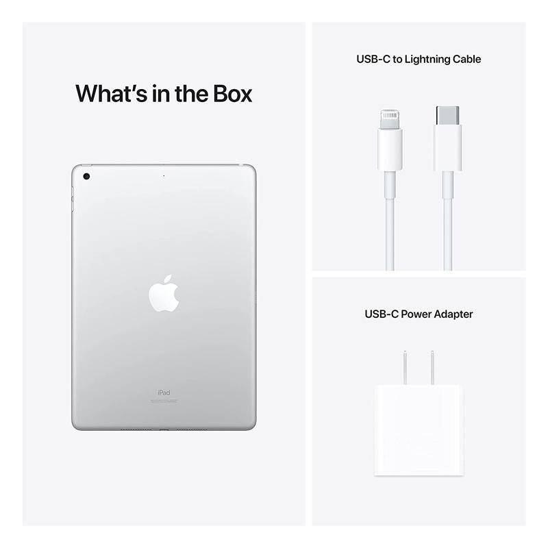 Apple iPad (9th Gen) - A13 Bionic Chip / 256GB / 10.2" Retina / Wi-Fi / Cellular / 4G / 1YW / Silver