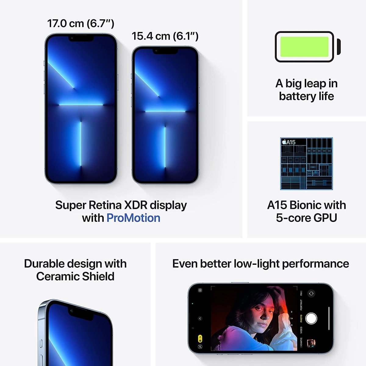 Apple iPhone 13 Pro - 128GB / 6.1" Super Retina XDR / Wi-Fi / 5G / Blue - Mobile