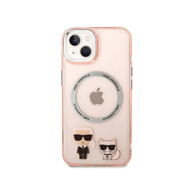 Apple iPhone 14 Plus- Pink Karl Lagerfeld Magsafe PC/TPU Case With Ring