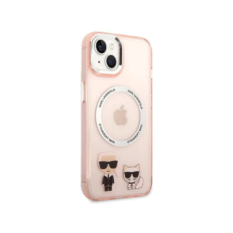 Apple iPhone 14 Plus- Pink Karl Lagerfeld Magsafe PC/TPU Case With Ring