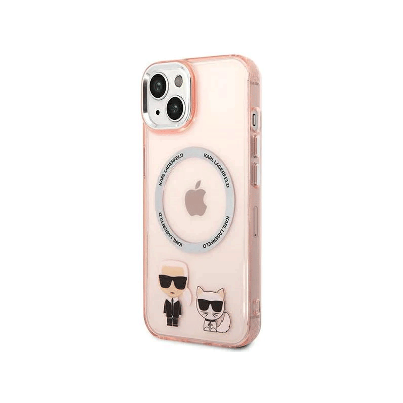 Apple iPhone 14 Plus- Pink Karl Lagerfeld Magsafe PC/TPU Case With Ring