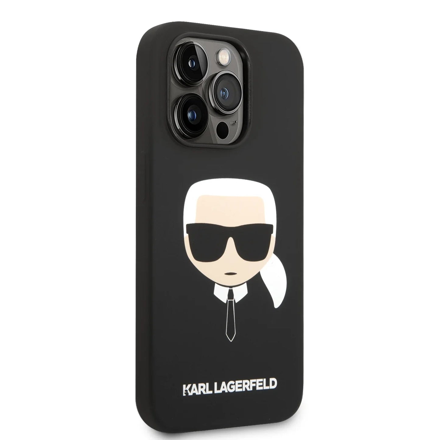 Apple iPhone 14 Pro - Black Karl Lagerfeld Silicone Pink Case Karl Head Logo