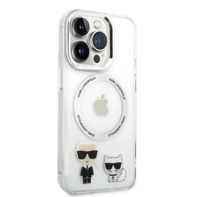 Apple iPhone 14 Pro Max - Silver Karl Lagerfeld Magsafe PC/TPU Case With Ring