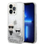 Apple iPhone 14 Pro - Silver Karl Lagerfeld  Liquid Glitter Case and Karl and Choupette Head
