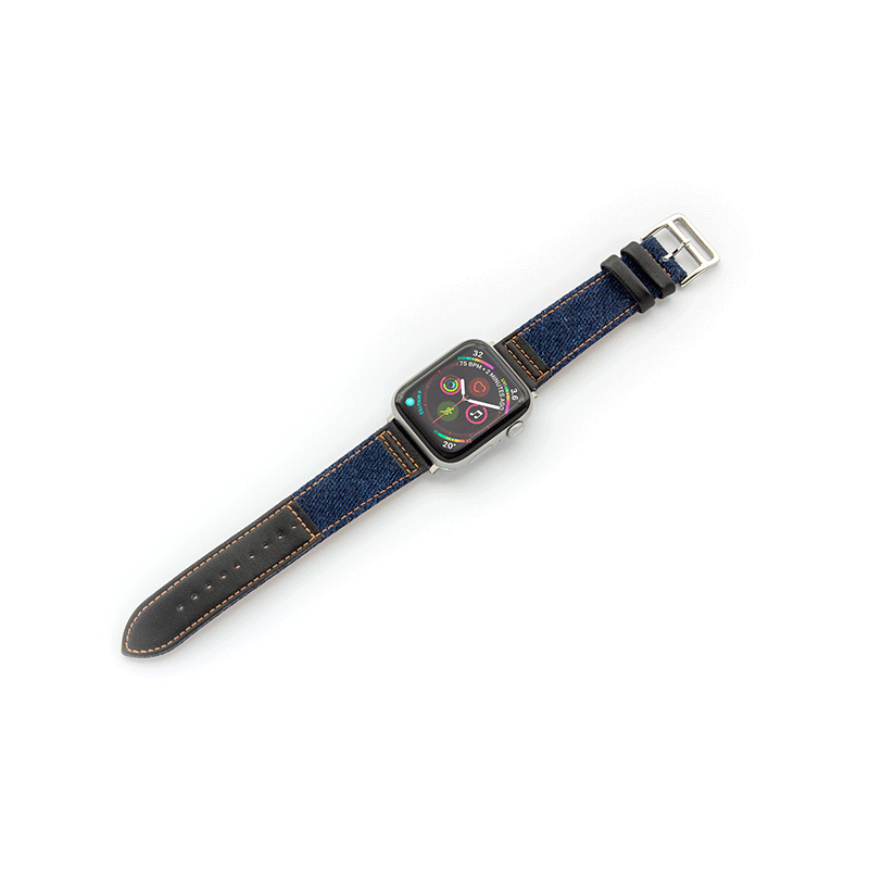 Apple Watch Band 38/40/41 mm - Blue Jean With Black Leather