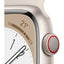 ساعة ابل الإصدار 8 - OLED / 32 جيجابايت / 45 ملم / بلوتوث / واي-فاي / خلوي / ستارلايت