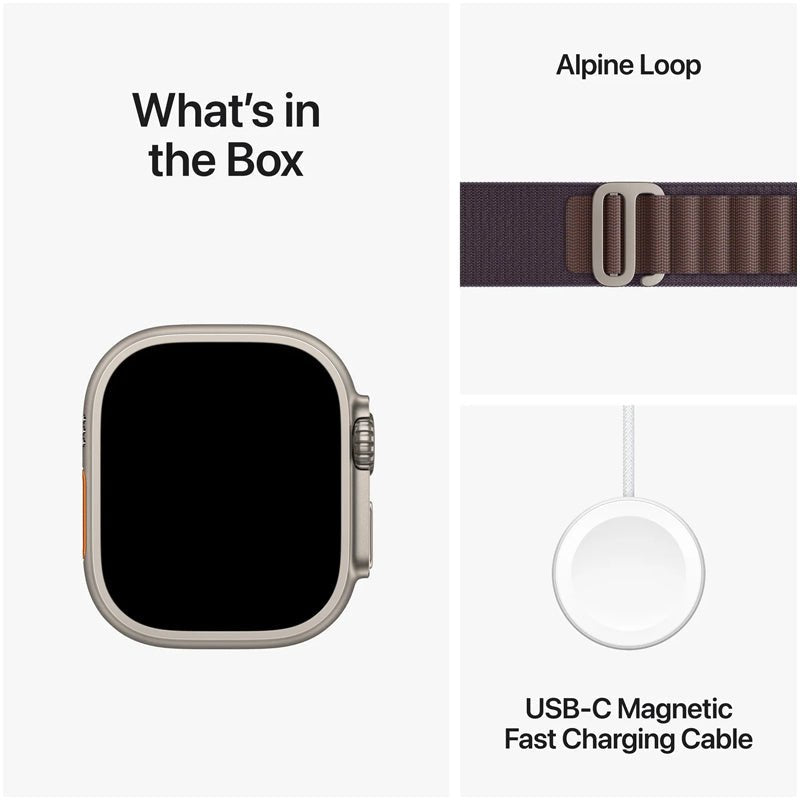 Apple Watch Ultra 2 - LTPO OLED / 64GB / 49mm / Bluetooth / Wi-Fi / Cellular / Medium / Titanium Indigo Alpine Loop