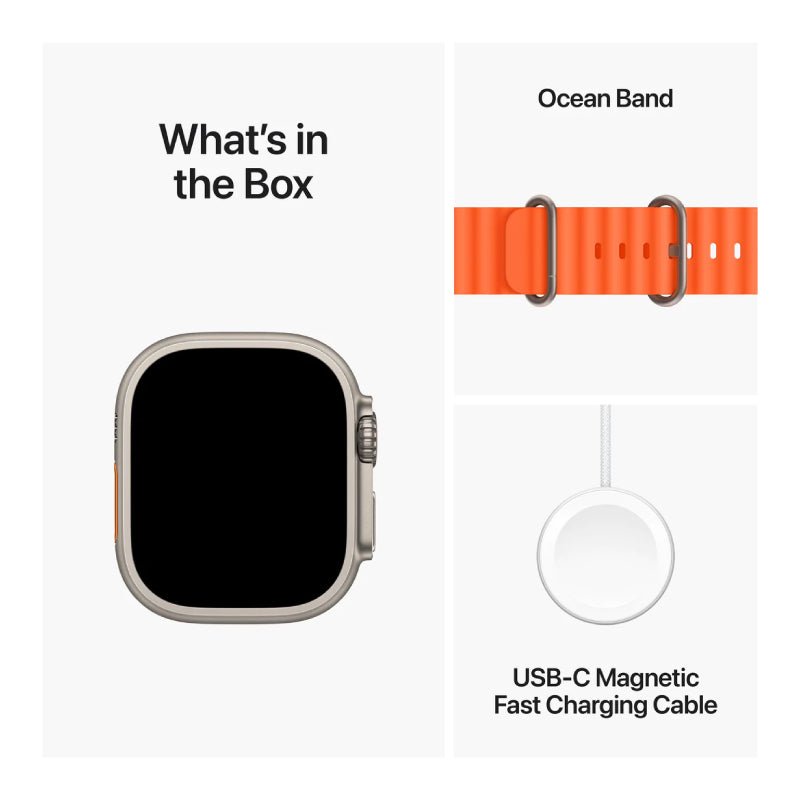 Apple Watch Ultra 2 - LTPO OLED / 64GB / 49mm / Bluetooth / Wi-Fi / Cellular / Titanium Orange Ocean Band