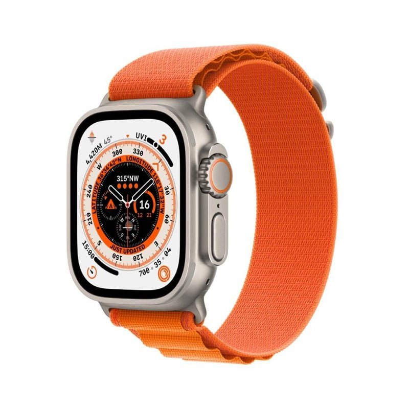 Apple Watch Ultra - LTPO OLED / 32GB / 49mm / Bluetooth / Wi-Fi / Cellular / Small / Orange Alpine Loop