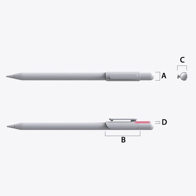 اراري A-Clip لقلم ابل مجموعة 2 قطع  - شفاف و أبيض