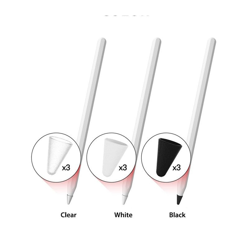 Araree A-Tip For Apple Pencil - Clear / White / Black / 9 Pcs Set