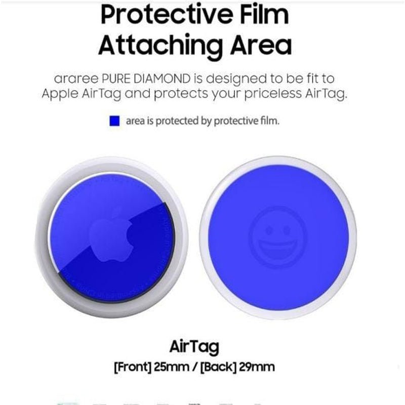 Araree Pure Diamond Protector Film For Apple Airtag - Clear