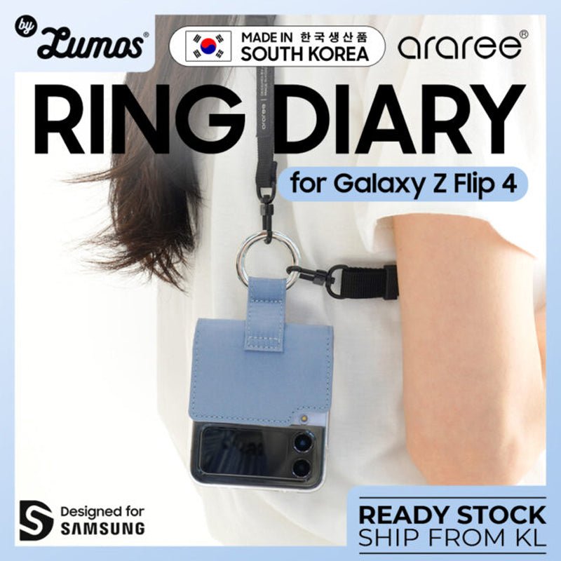 Araree Ring Diary Case For Z Flip 4 - Sky Blue
