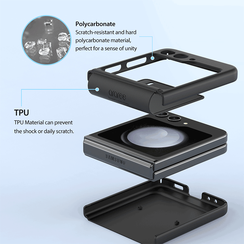 Araree Aero Flex Case With Dual Layer Protection - Samsung Galaxy Z Flip 5 / Black