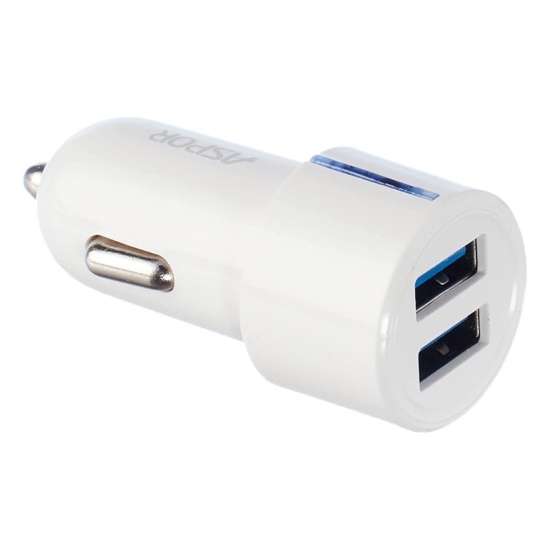 Aspor A905 Car Charger With Micro USB Cable - USB / White