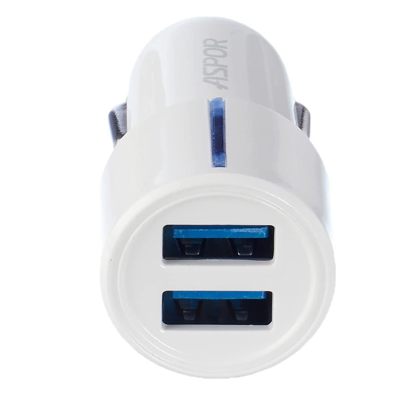Aspor A905 Car Charger With Micro USB Cable - USB / White