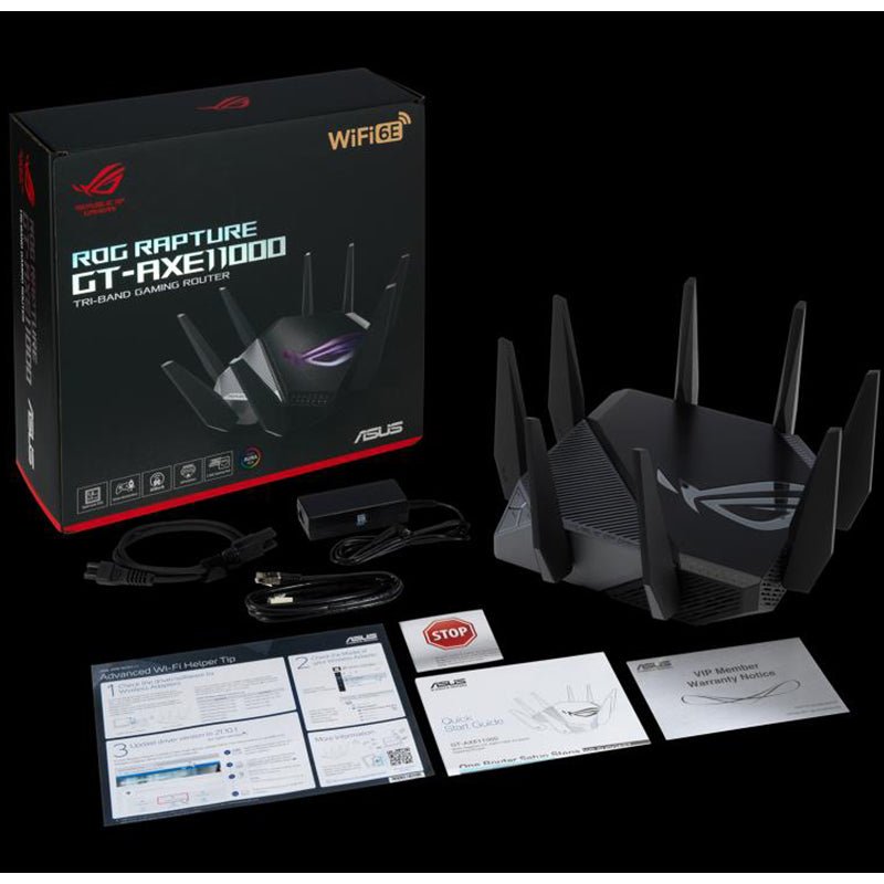 Asus Rog Rapture GT-AXE11000 Wireless Router - 1148 Mbps / 2.4GHz, 5GHz, 6GHz / WAN / LAN / USB