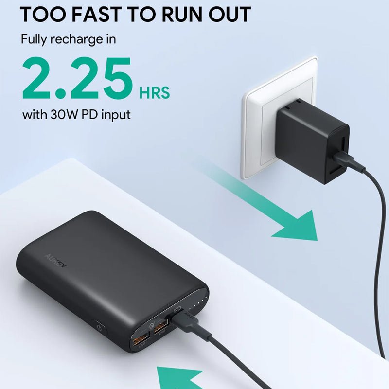 AUKEY 15,000mAh 30W PD Power Bank - Black