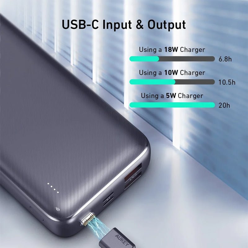 AUKEY Power Bank with Power Delivery & QC 3.0 - 18W / 20000mAh / Black