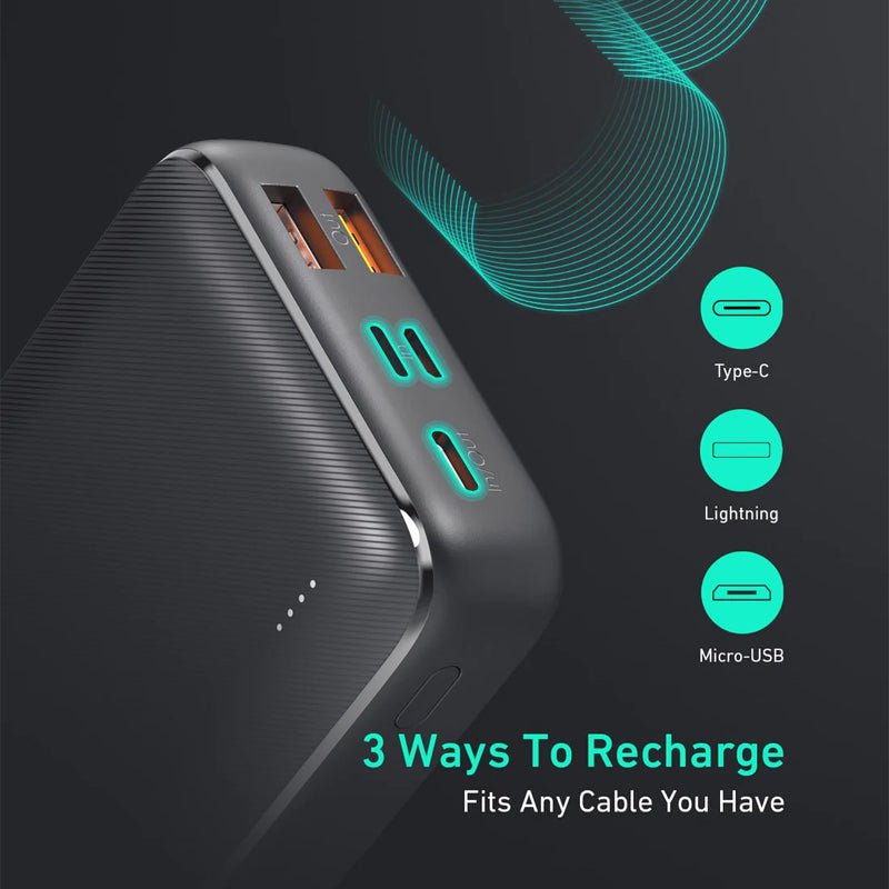 AUKEY Power Bank with Power Delivery & QC 3.0 - 18W / 20000mAh / Black