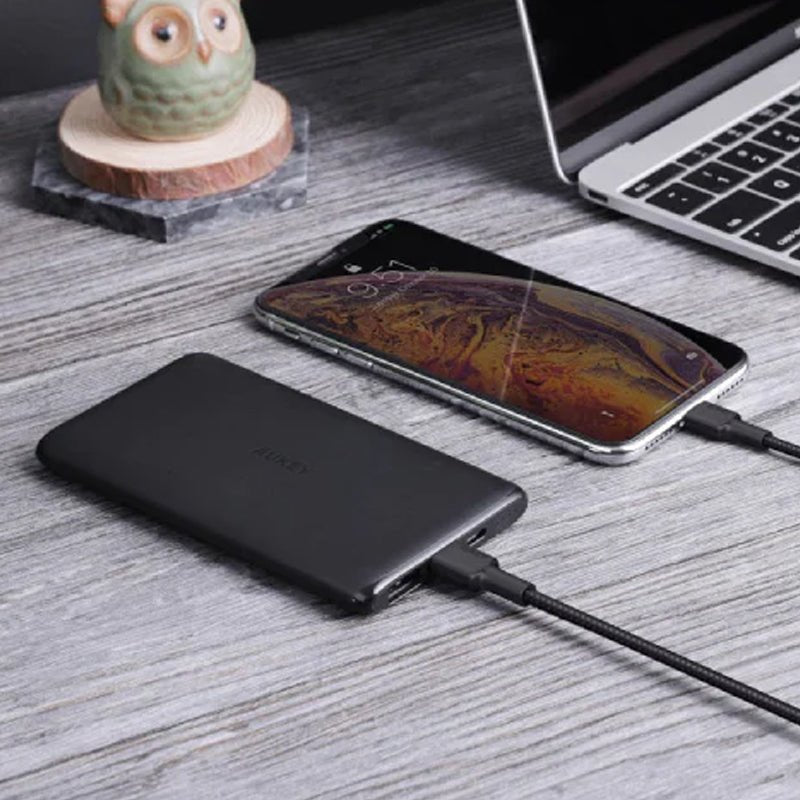 Aukey 20W Compact PD Charger + USB-C - Lightning Cable  + 10,000mAh Power Bank / Black - Bundle Offer