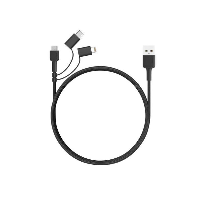 Aukey 3-in-1 USB Cable (1.2m / 3.95ft) - Black