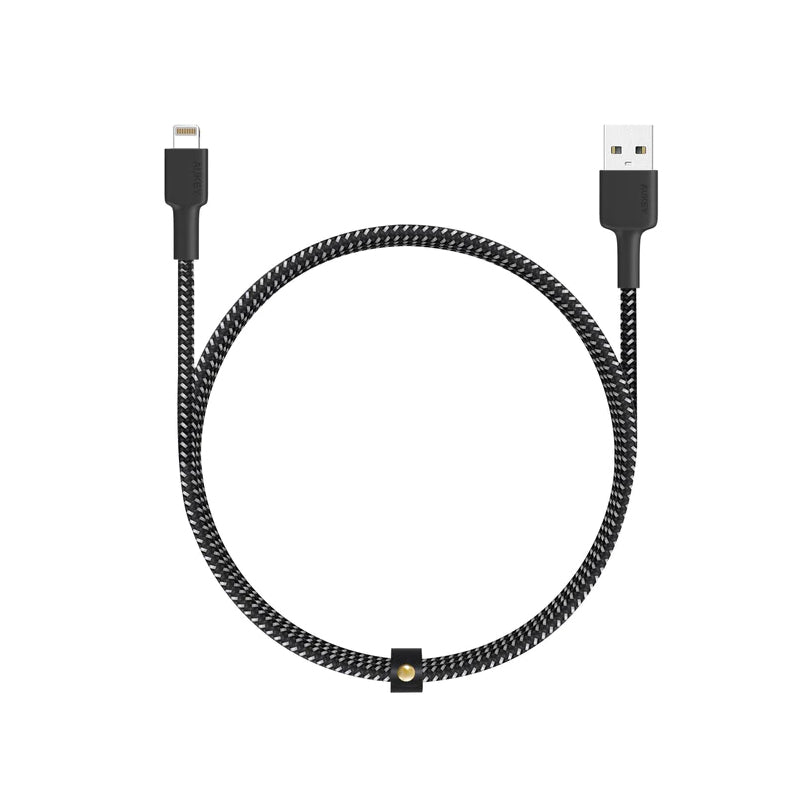 AUKEY Braided Nylon MFI Lightning Sync & Charge Cable - 2m / Black