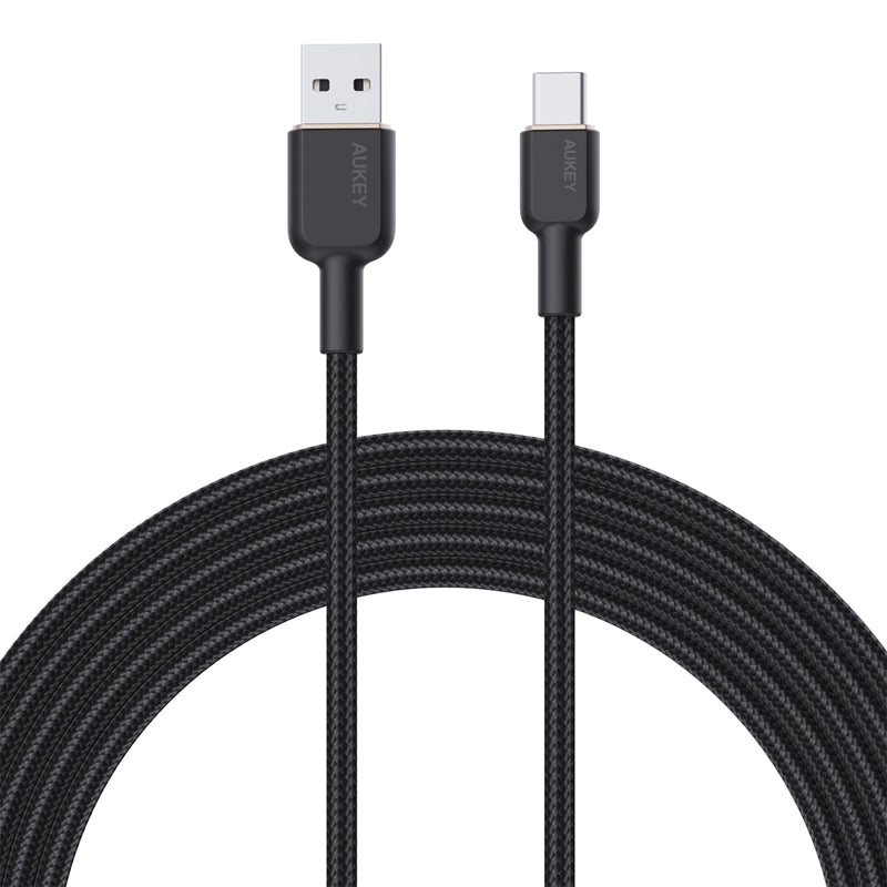 AUKEY Braided Nylon USB 2.0 to USB-C Cable - 0.9m / Black