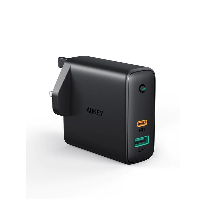 AUKEY Dual-Port Wall Charger with Dynamic Detect - 60W / USB / Black