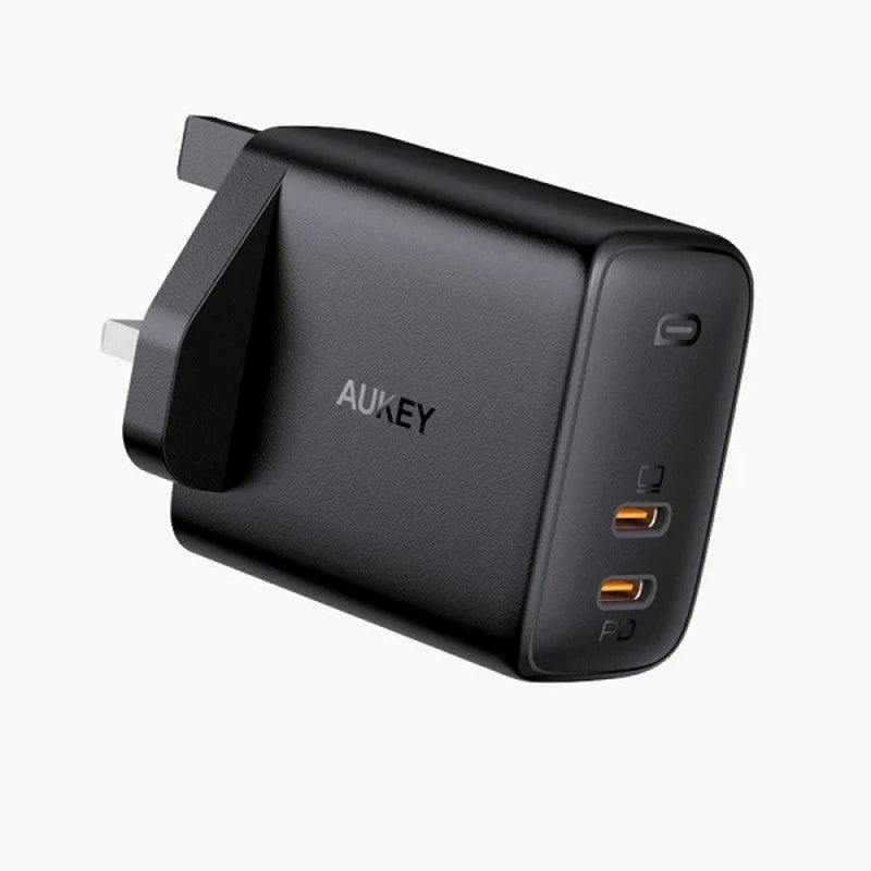 AUKEY Dual-Port Wall Charger with GaN Power Tech - 65W / Black