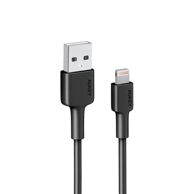 AUKEY Nylon Braided USB-A to Lightning Cable - 0.9m / Black