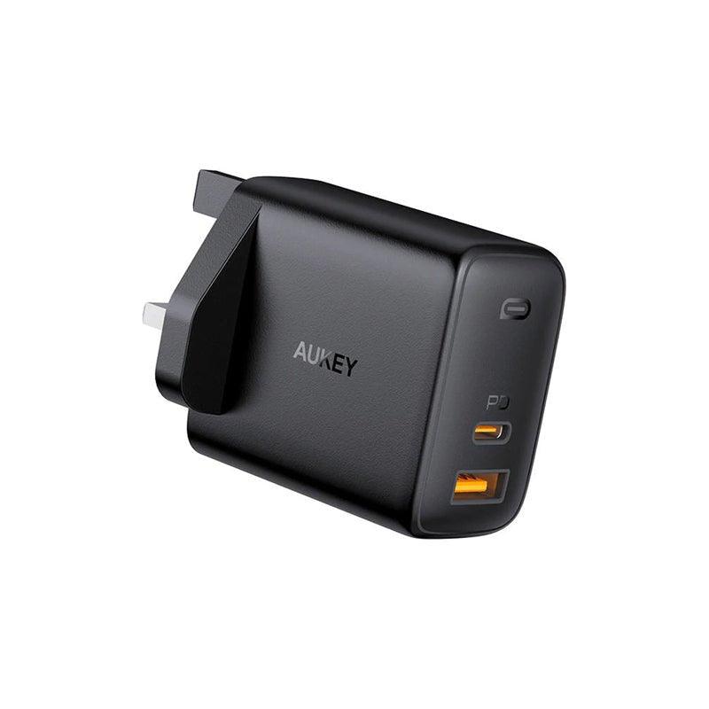 AUKEY Dual Port Wall Charger with GaN - 65W / Black