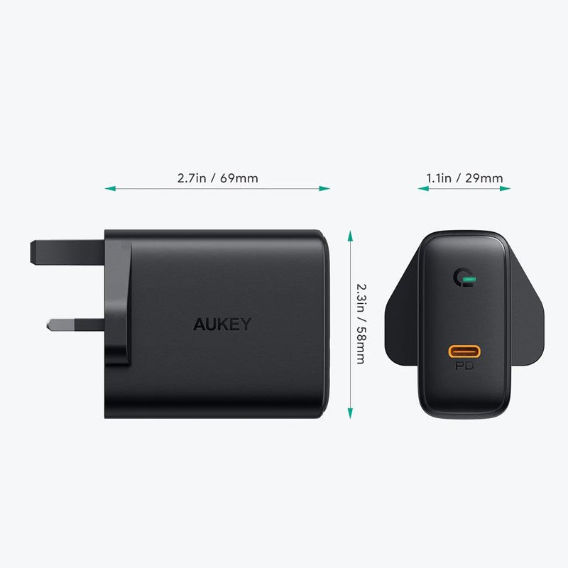 AUKEY PA-D4 Focus 60W USB-C Power Delivery Charger with GaN Power Tech