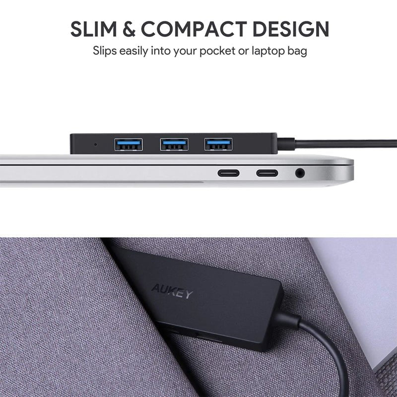 AUKEY USB-C to 4-Port USB 3.0 Gen 1 Aluminum Hub