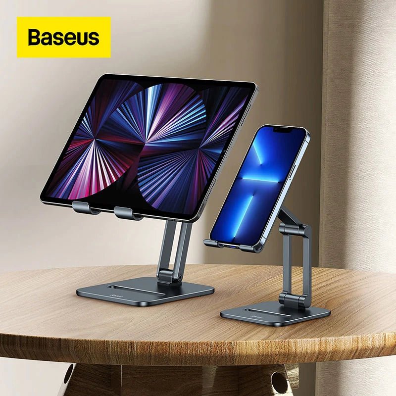 Baseus Biaxial Foldable Metal Desktop Stand For Tablets - Grey