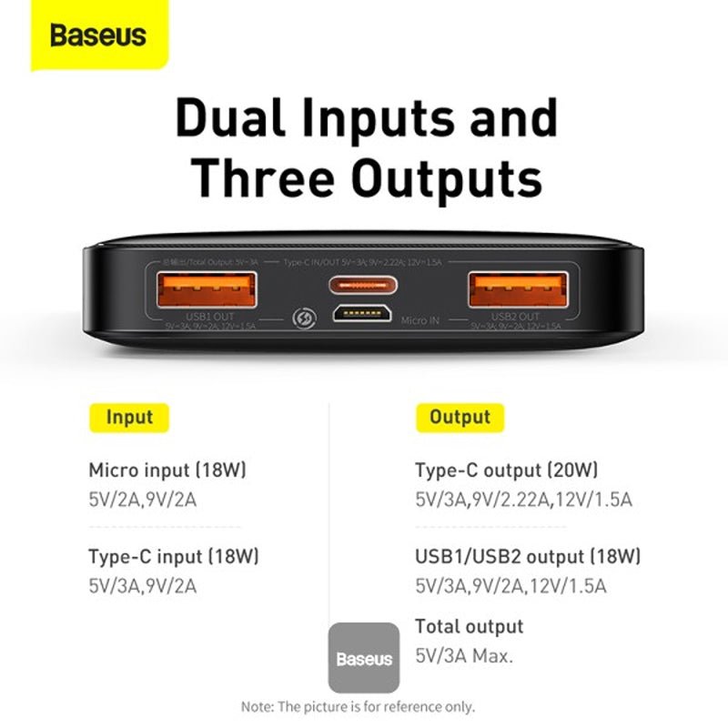 Baseus BiPow Digital Display Power Bank - 10000mAh / 20W / Black