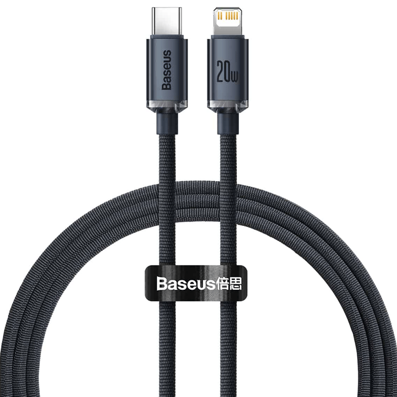 Baseus Crystal Shine Cable Type-C To Lightning Fast Charging Cable - 20W / 1.2M / Black